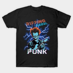 Skull Punk Riffing Rebel T-Shirt